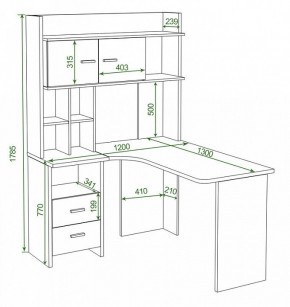 Стол компьютерный Домино Lite СКЛ-Угл130+НКЛХ-120 в Сысерти - sysert.mebel24.online | фото 2