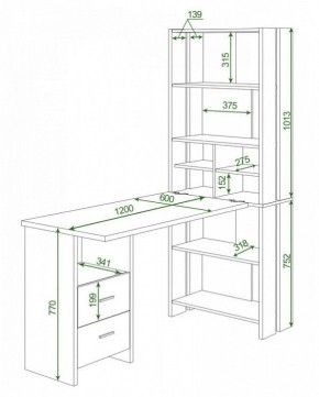 Стол компьютерный Домино Lite СТЛ-ОВ+С120Прям+ТЯЛ в Сысерти - sysert.mebel24.online | фото 2