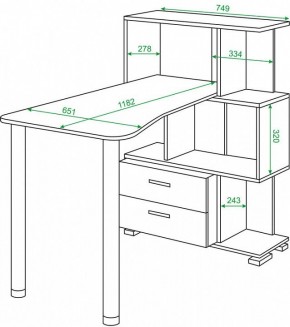 Стол компьютерный Домино СЛ-5-3СТ-2+БЯ в Сысерти - sysert.mebel24.online | фото 2