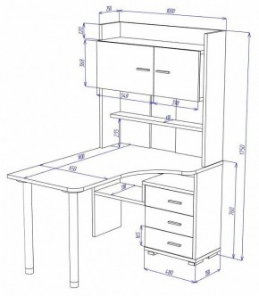 Стол компьютерный Домино СР-133-140 в Сысерти - sysert.mebel24.online | фото 2
