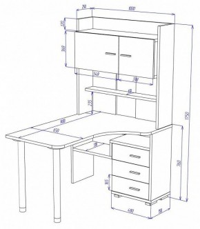 Стол компьютерный Домино СР-133-140 в Сысерти - sysert.mebel24.online | фото 2