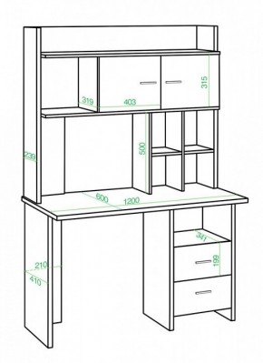 Стол компьютерный Нельсон Lite СКЛ-Прям120+НКЛХ-120 БЕ в Сысерти - sysert.mebel24.online | фото 2