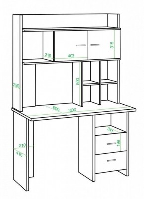 Стол компьютерный Нельсон Lite СКЛ-Прям120+НКЛХ-120 БЕН в Сысерти - sysert.mebel24.online | фото 2