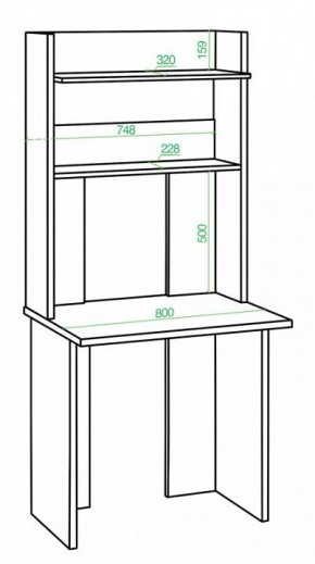 Стол компьютерный Нельсон Lite СКЛ-Прям80+НКЛХ 80 в Сысерти - sysert.mebel24.online | фото 2