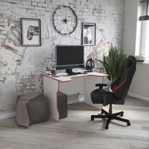 Стол компьютерный ВАРДИГ K2 100x82, белый/красный в Сысерти - sysert.mebel24.online | фото 4