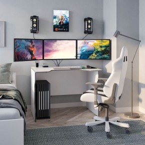 Стол компьютерный ВАРДИГ K2 100x82, белый/серебристый в Сысерти - sysert.mebel24.online | фото 4