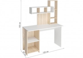 Компьютерный стол Эфес дуб сонома / белый в Сысерти - sysert.mebel24.online | фото 2