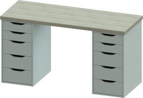 Стол письменный Ингар 2/55 140x75x55, дуб беленый/белый в Сысерти - sysert.mebel24.online | фото 2