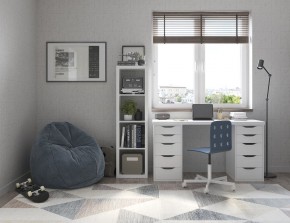 Стол письменный Ингар белый, 140x75, с двумя тумбами в Сысерти - sysert.mebel24.online | фото 2