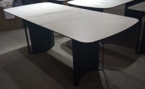 Стол RASMUS 160 TL-45 Белый мрамор, испанская керамика / черный каркас, ®DISAUR в Сысерти - sysert.mebel24.online | фото 2