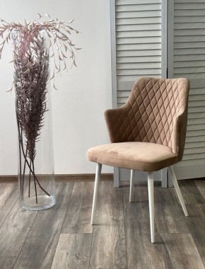 Стул HERMAN 360 град. БЕЖЕВЫЙ #5, велюр / белый каркас М-City в Сысерти - sysert.mebel24.online | фото 4