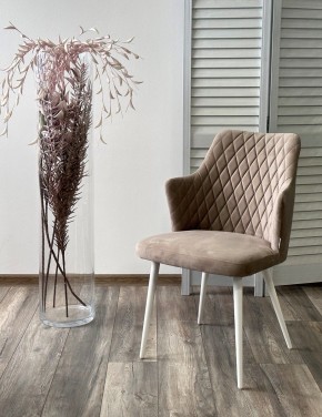 Стул HERMAN 360 град. ЛАТТЕ #25, велюр / белый каркас М-City в Сысерти - sysert.mebel24.online | фото 2