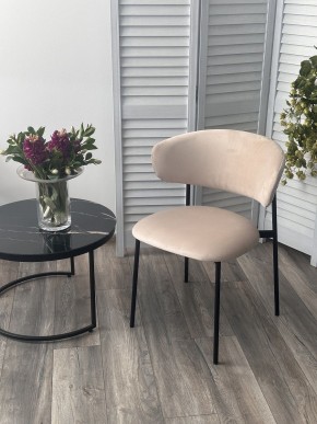 Стул ЛЕОНАРДО H-06 Бежевый, велюр / черный каркас М-City в Сысерти - sysert.mebel24.online | фото 3