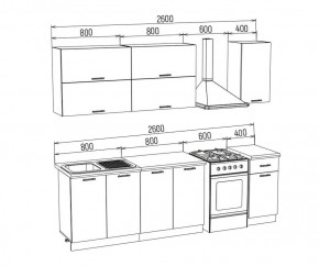 ТЕХНО-3 Кухонный гарнитур 2,0 м Компоновка №2 в Сысерти - sysert.mebel24.online | фото