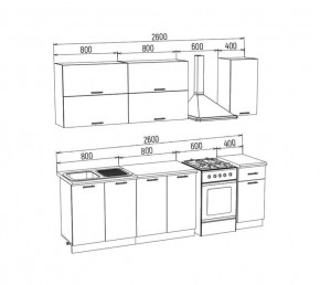 ТЕХНО Кухонный гарнитур 2,0 м Компоновка №2 в Сысерти - sysert.mebel24.online | фото 10