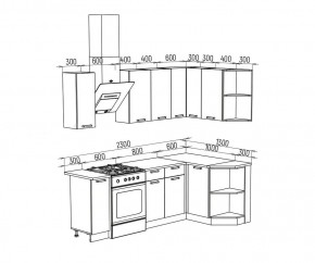 ТЕХНО Кухонный гарнитур угловой 1,7х1,3 м Компоновка №6 в Сысерти - sysert.mebel24.online | фото 6