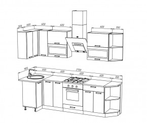 ТЕХНО Кухонный гарнитур угловой 2,7х0,9 м Компоновка №2 в Сысерти - sysert.mebel24.online | фото 8