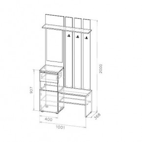 Токио Вешалка с зеркалом в Сысерти - sysert.mebel24.online | фото 3