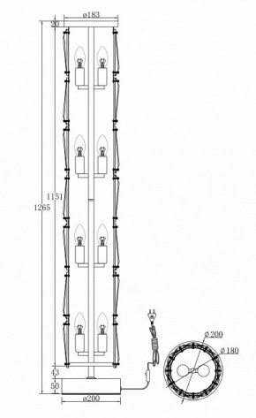 Торшер Maytoni Puntes MOD043FL-08G в Сысерти - sysert.mebel24.online | фото 3