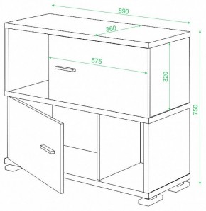 Тумба комбинированная Домино СБ-30/2 в Сысерти - sysert.mebel24.online | фото 2