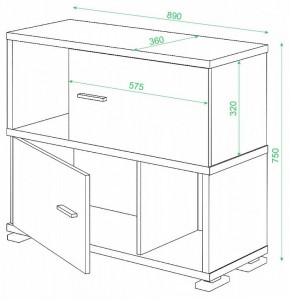 Тумба комбинированная СБ-30/2 в Сысерти - sysert.mebel24.online | фото 2