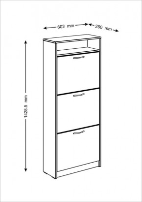 Тумба ОРИОН с тремя полками для обуви, цвет Дуб Сонома в Сысерти - sysert.mebel24.online | фото 3