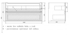 Тумба под раковину Uperwood Tanos 100 см, подвесная, белая/графит в Сысерти - sysert.mebel24.online | фото 7