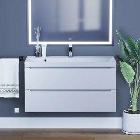 Тумба под раковину Uperwood Tanos 100 см, подвесная, белая матовая в Сысерти - sysert.mebel24.online | фото