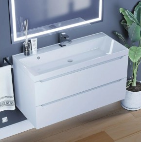 Тумба под раковину Uperwood Tanos 100 см, подвесная, белая матовая в Сысерти - sysert.mebel24.online | фото 10