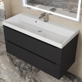 Тумба под раковину Uperwood Tanos 100 см, подвесная, черная матовая в Сысерти - sysert.mebel24.online | фото