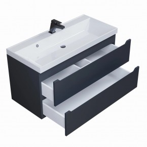 Тумба под раковину Uperwood Tanos 100 см, подвесная, черная матовая в Сысерти - sysert.mebel24.online | фото 2