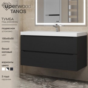 Тумба под раковину Uperwood Tanos 100 см, подвесная, черная матовая в Сысерти - sysert.mebel24.online | фото 3