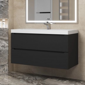 Тумба под раковину Uperwood Tanos 100 см, подвесная, черная матовая в Сысерти - sysert.mebel24.online | фото 8