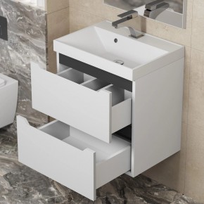 Тумба под раковину Uperwood Tanos 50 см, подвесная, белая/графит в Сысерти - sysert.mebel24.online | фото 7