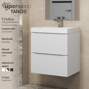 Тумба под раковину Uperwood Tanos 50 см, подвесная, белая матовая в Сысерти - sysert.mebel24.online | фото 6