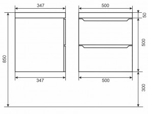 Тумба под раковину Uperwood Tanos 50 см, подвесная, черная матовая в Сысерти - sysert.mebel24.online | фото 3