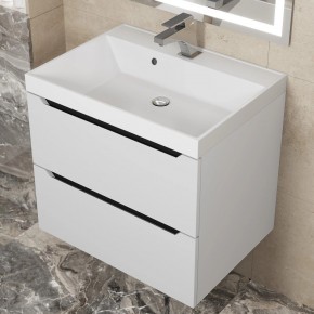 Тумба под раковину Uperwood Tanos 60 см, подвесная, белая/графит в Сысерти - sysert.mebel24.online | фото 10