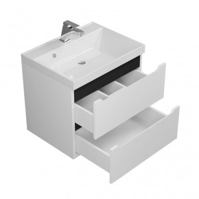 Тумба под раковину Uperwood Tanos 60 см, подвесная, белая/графит в Сысерти - sysert.mebel24.online | фото 2