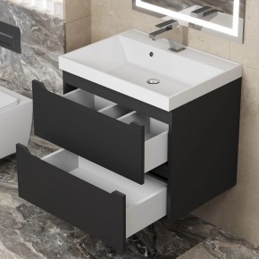 Тумба под раковину Uperwood Tanos 60 см, подвесная, черная матовая в Сысерти - sysert.mebel24.online | фото 2