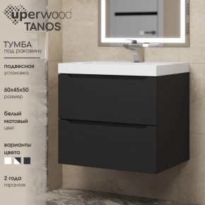 Тумба под раковину Uperwood Tanos 60 см, подвесная, черная матовая в Сысерти - sysert.mebel24.online | фото 3