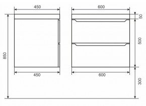 Тумба под раковину Uperwood Tanos 60 см, подвесная, черная матовая в Сысерти - sysert.mebel24.online | фото 6