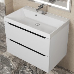 Тумба под раковину Uperwood Tanos 70 см, подвесная, белая/графит в Сысерти - sysert.mebel24.online | фото 9
