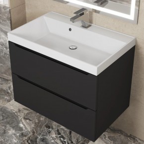 Тумба под раковину Uperwood Tanos 70 см, подвесная, черная матовая в Сысерти - sysert.mebel24.online | фото