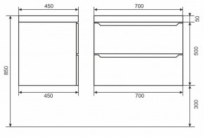 Тумба под раковину Uperwood Tanos 70 см, подвесная, черная матовая в Сысерти - sysert.mebel24.online | фото 6