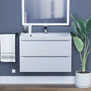 Тумба под раковину Uperwood Tanos 80 см, подвесная, белая матовая в Сысерти - sysert.mebel24.online | фото
