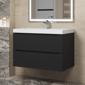 Тумба под раковину Uperwood Tanos 80 см, подвесная, черная матовая в Сысерти - sysert.mebel24.online | фото
