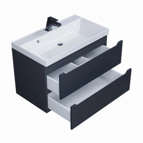 Тумба под раковину Uperwood Tanos 80 см, подвесная, черная матовая в Сысерти - sysert.mebel24.online | фото 2