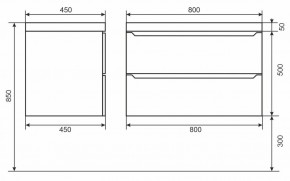 Тумба под раковину Uperwood Tanos 80 см, подвесная, черная матовая в Сысерти - sysert.mebel24.online | фото 6