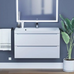 Тумба под раковину Uperwood Tanos 90 см, подвесная, белая матовая в Сысерти - sysert.mebel24.online | фото