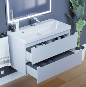 Тумба под раковину Uperwood Tanos 90 см, подвесная, белая матовая в Сысерти - sysert.mebel24.online | фото 4